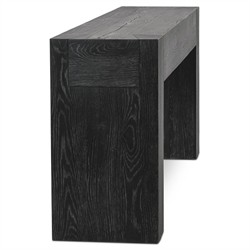 Brissy Rustic Lodge Black Reclaimed Oak Rectangular Console Table|