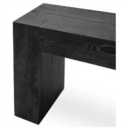 Brissy Rustic Lodge Black Reclaimed Oak Rectangular Console Table|
