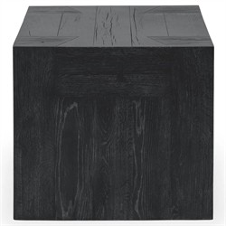 Brissy Rustic Lodge Black Reclaimed Oak Square End Table|