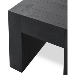 Brissy Rustic Lodge Black Reclaimed Oak Square End Table|