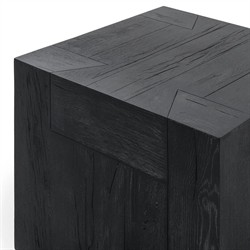 Brissy Rustic Lodge Black Reclaimed Oak Square End Table|