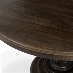 Berlin Updated Traditional Brown Mango Wood Round Dining Table - 48"|