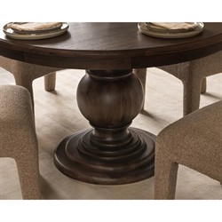 Berlin Updated Traditional Brown Mango Wood Round Dining Table - 48"|