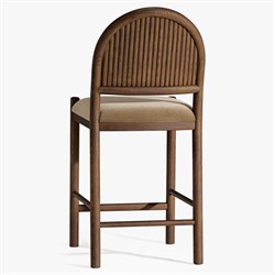 Bennett Modern Classic Brown Velvet Dark Oak Counter Stool|