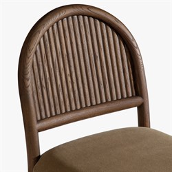 Bennett Modern Classic Brown Velvet Dark Oak Counter Stool|