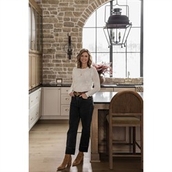 Bennett Modern Classic Brown Velvet Dark Oak Counter Stool|