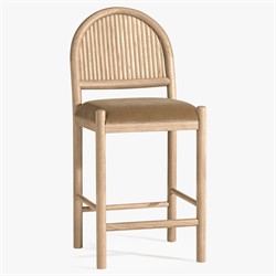 Bennett Modern Classic Brown Velvet Light Oak Counter Stool|