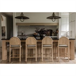 Bennett Modern Classic Brown Velvet Light Oak Counter Stool|