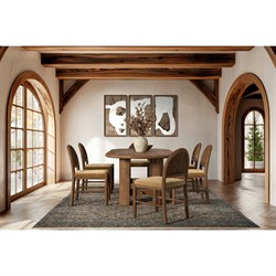 Bennett Modern Classic Brown Velvet Dark Oak Dining Chair - Set of 2|