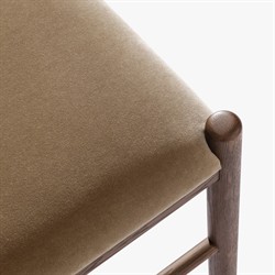 Bennett Modern Classic Brown Velvet Dark Oak Dining Chair - Set of 2|