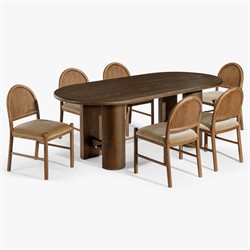 Bennett Modern Classic Brown Velvet Dark Oak Dining Chair - Set of 2|