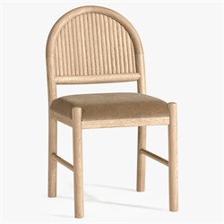 Bennett Modern Classic Brown Velvet Light Oak Dining Chair - Set of 2|