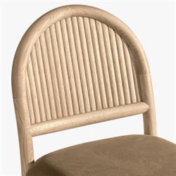 Bennett Modern Classic Brown Velvet Light Oak Dining Chair - Set of 2|