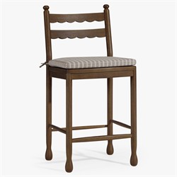 Declan Updated Traditional Dark Brown Oak Counter Stool|
