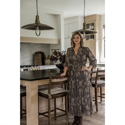 Declan Updated Traditional Dark Brown Oak Counter Stool|