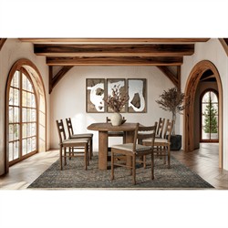 Declan Updated Traditional Dark Brown Oak Dining Chair - Set of 2|