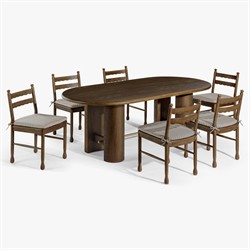 Declan Updated Traditional Dark Brown Oak Dining Chair - Set of 2|