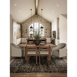 Gavin Updated Traditional Light Striped  Brown Wood Barrel Chair|