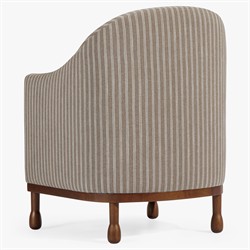 Gavin Updated Traditional Light Striped  Brown Wood Barrel Chair|