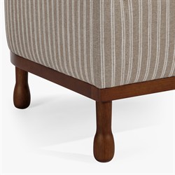Gavin Updated Traditional Light Striped  Brown Wood Barrel Chair|