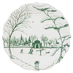 Juliska Country Estate Winter Frolic Evergreen Ceramic Party Plate - Set of 4|