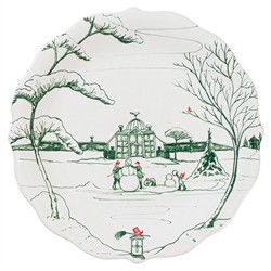 Juliska Country Estate Winter Frolic Evergreen Ceramic Party Plate - Set of 4|