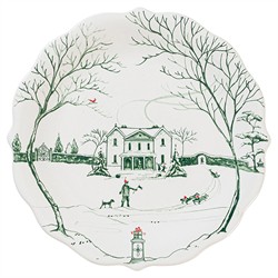 Juliska Country Estate Winter Frolic Evergreen Ceramic Party Plate - Set of 4|