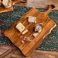 Juliska Puro Updated Traditional Brown Teak Rectangular Serving Board|