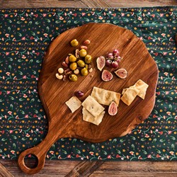 Juliska Puro Updated Traditional Brown Teak Round Serving Board|