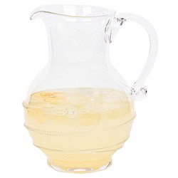 Juliska Amalia Traditional Clear Bohemian Glass Round Pitcher|