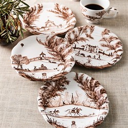 Juliska Country Estate Harvest French Sepia Ceramic Party Plate - Set of 4|