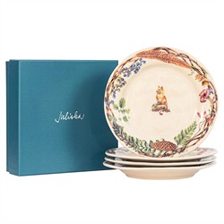 Juliska Forest Walk Animal French Caf+? Au Lait Ceramic Salad Plate - Set of 4|