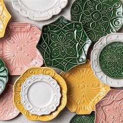 Juliska Jardins du Monde French Country Basil Ceramic Salad Plate - Set of 4|