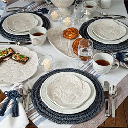 Juliska Le Panier Mystic Knot French Country Whitewash Ceramic Salad Plate|