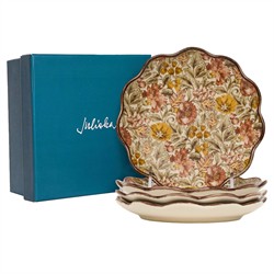 Juliska Willa French Country Amber Ceramic Cocktail Plate - Set of 4|
