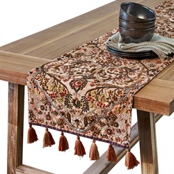 Juliska Willa French Country Amber Embroided Cotton Table Runner|