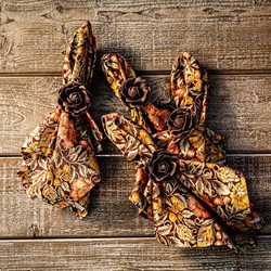 Juliska Willa French Country Amber Floral Cotton Napkin - Set of 4|