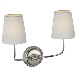 Visual Comfort Vendome Updated Traditional Polished Nickel Cordless Double Armed Sconce|