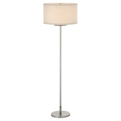 Visual Comfort Walker Modern Off White Shade Burnished Silver Leaf Cordless Floor Lamp|