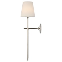 Visual Comfort Bryant Modern Classic Polished Nickel Cordless Tail Sconce|