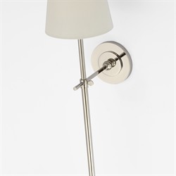 Visual Comfort Bryant Modern Classic Polished Nickel Cordless Tail Sconce|