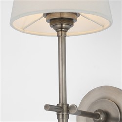 Visual Comfort Bryant Modern Classic Antique Nickel Cordless Tail Sconce|