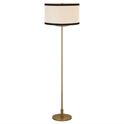 Visual Comfort Walker Modern Black Trim Shade Gild Cordless Floor Lamp|