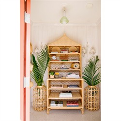 Brenton Coastal Beach Natural Rattan Pagoda Etagere|