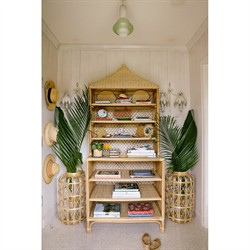 Brenton Coastal Beach Natural Rattan Pagoda Etagere|