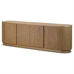 Charlene Rustic Lodge Natural Oak Media Console - 92"|