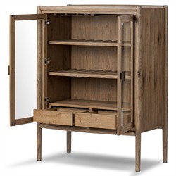 Genesis Updated Traditional Weathered Oak Bar Cabinet|