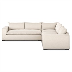 Cee Modern Classic Beige Performance 3 Piece Sectional - 114x114"|
