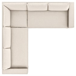 Cee Modern Classic Beige Performance 3 Piece Sectional - 114x114"|