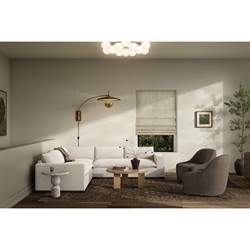 Cee Modern Classic Beige Performance 3 Piece Sectional - 114x114"|